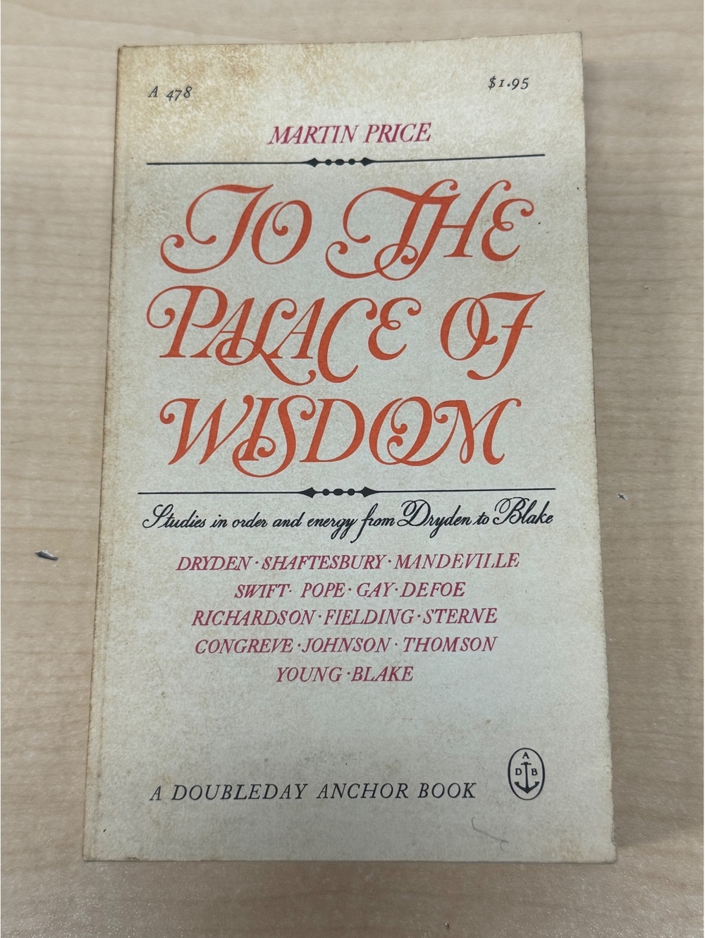 To The Palace Of Wisdom by Martin Price 1965